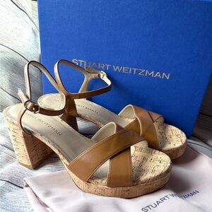 Stuart Weitzman Dayna Platform 80 Sandals in Macchiato Sz 11